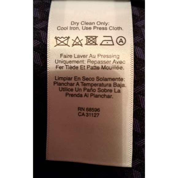 DKNY Women's Deep Blue w/ Black Patern Zip-Front Peplum Blazer Sz 4 - Picture 7 of 7